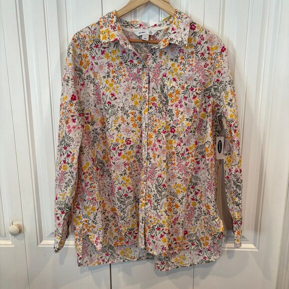 Old Navy The Classic Shirt Floral Button Down Shirt Size XXL - Picture 1 of 6